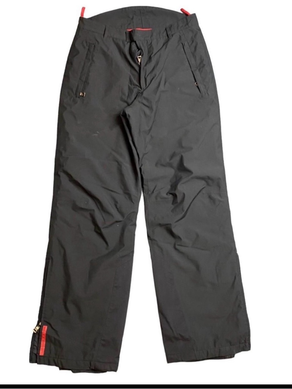 Prada Linea Rossa nylon ski pants black vintage